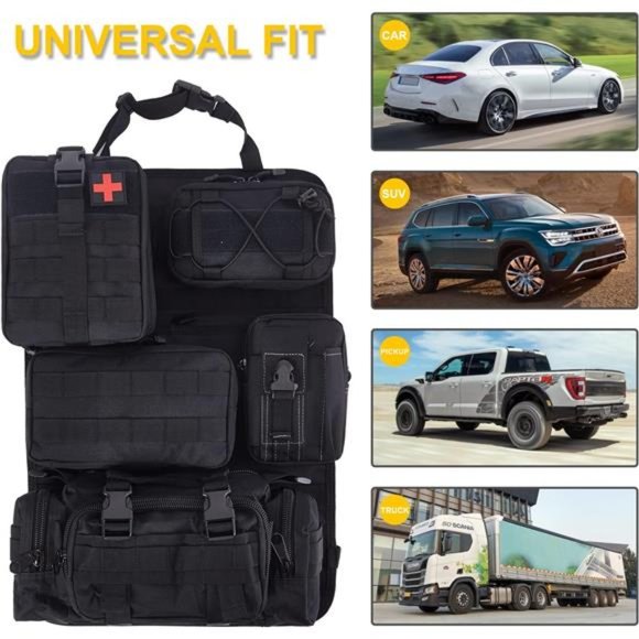 5 Pack Tactical Truck Organizer Back Seat Storage Car Seat Storage Bag Molle - Picture 4 of 7